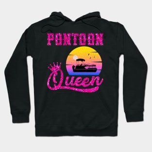 Pontoon Queen Vintage Funny Pontoon Boat Lover Girls Hoodie